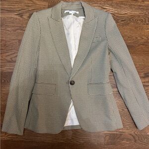 Veronica Beard Green and Brown Houndstooth Blazer